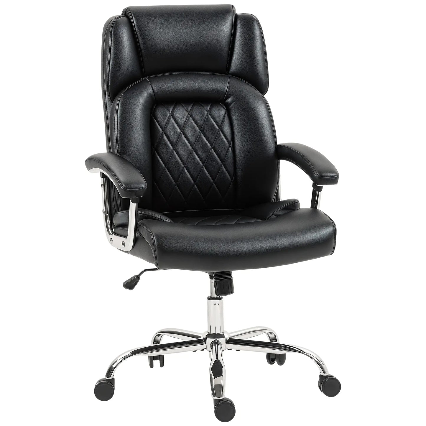 Big and Tall Office Chair 400 lbs, PU Leather, High Back, Black Executive & Manager Chairs at Gallery Canada