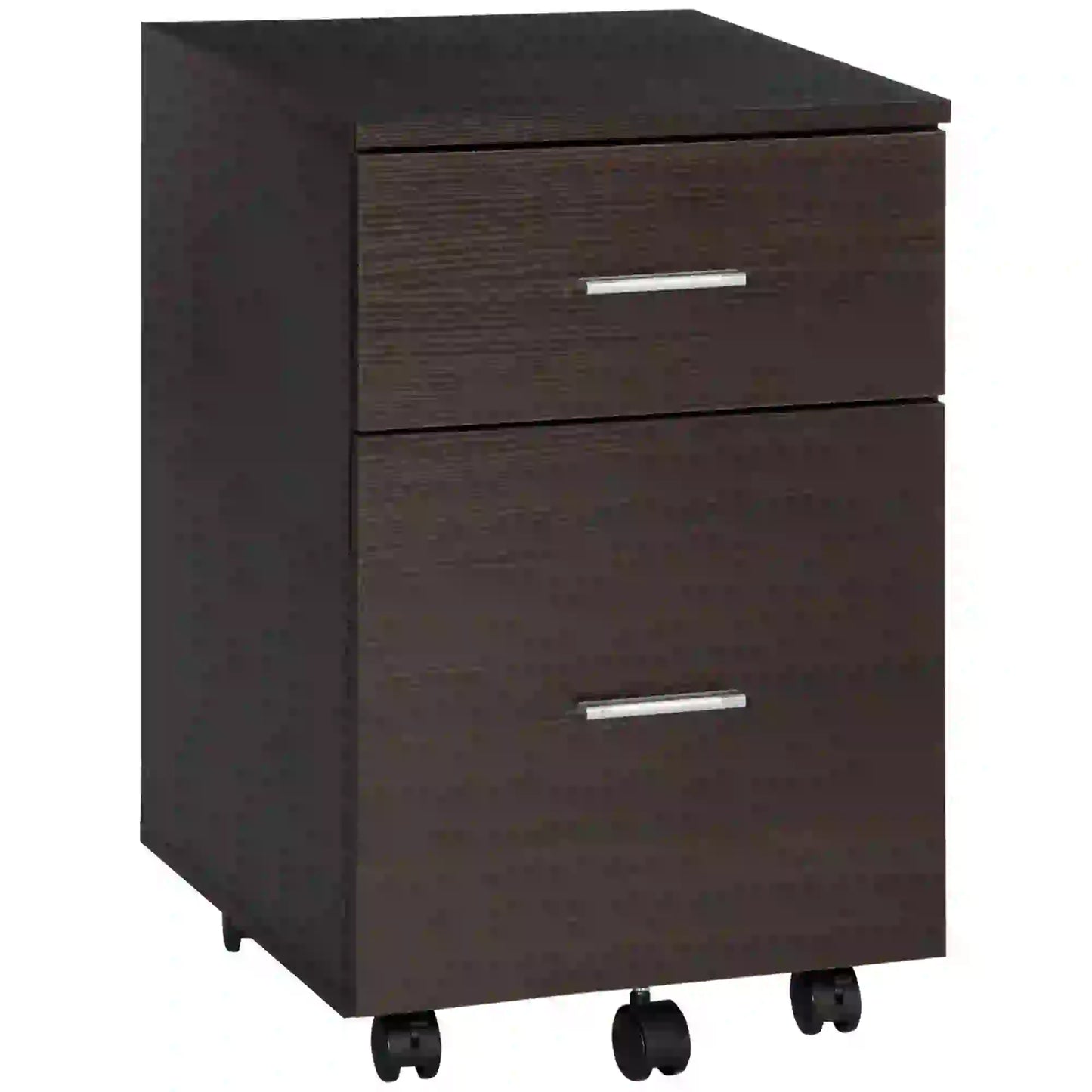 Mobile Vertical File Cabinet, 2 Drawers, Wheels, Letter or A4, Brown Office Cabinets & Cupboards at Gallery Canada