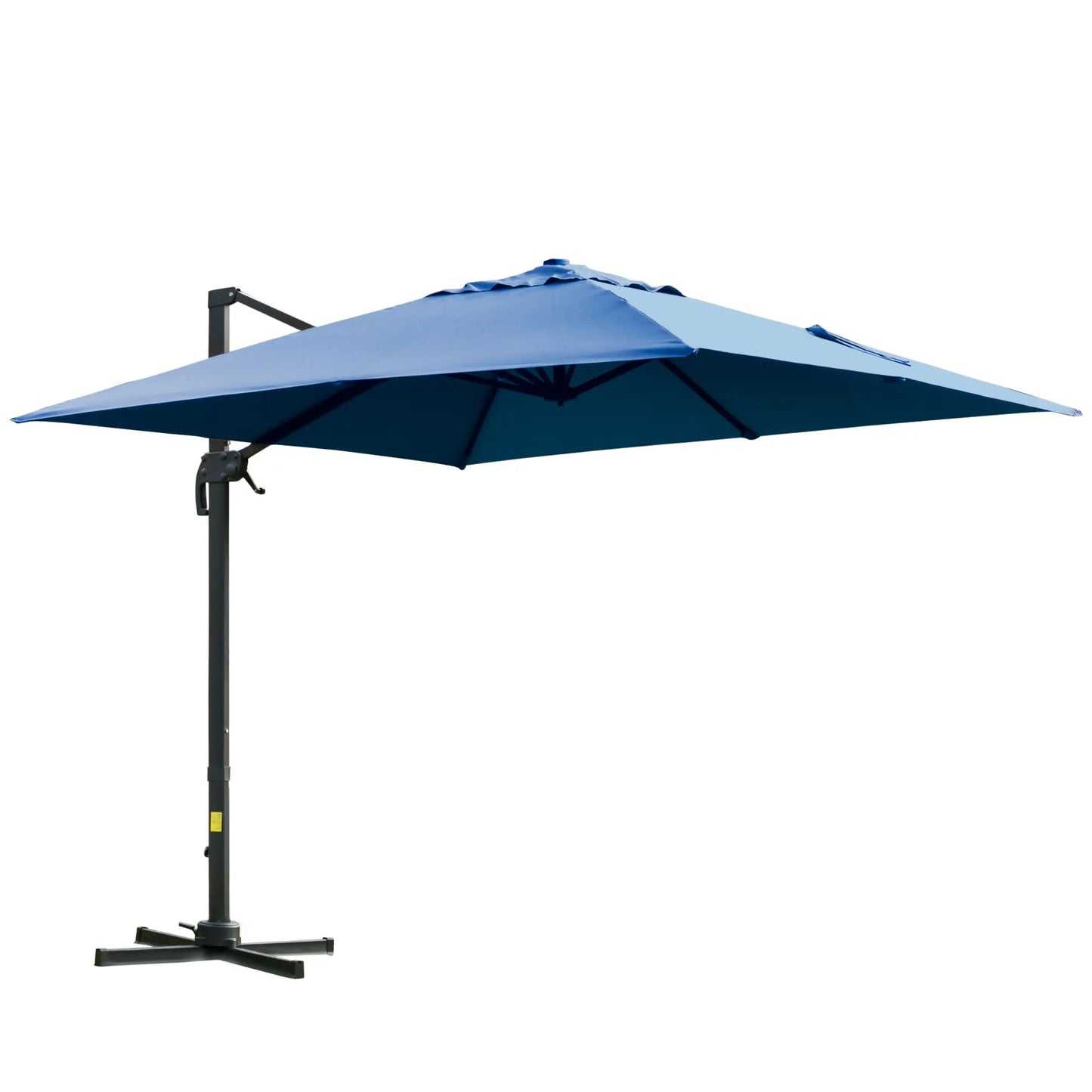 10x10ft Rotatable Square Cantilever Umbrella, 4 Adjustable Angles, Blue Cantilever Umbrellas at Gallery Canada