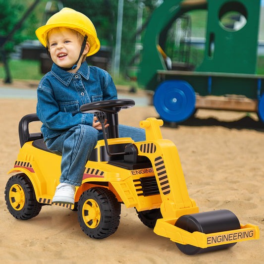 Toddler Ride On Car, Adjustable Roller, Under-Seat Storage, Yellow Push & Pedal Ride On Toys Yellow at Gallery Canada