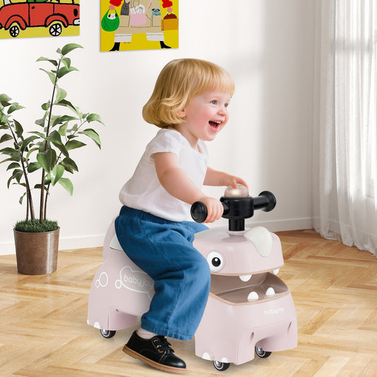 Toddler Ride on Toy Walking Sliding Car with Lights and Music, Pink Push & Pedal Ride On Toys Pink at Gallery Canada