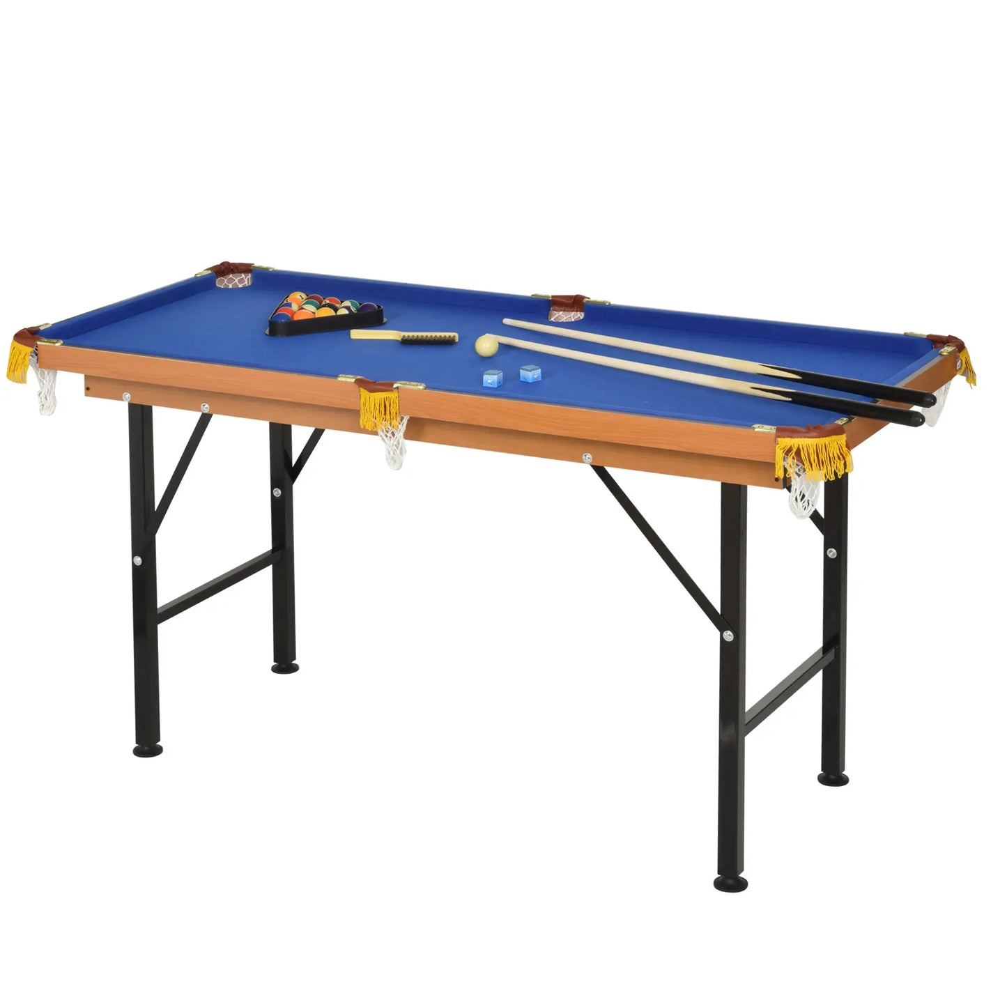 54.3"L Mini Pool Table, Portable, Includes Cues, Balls, Chalk, Rack, Blue Game Tables at Gallery Canada