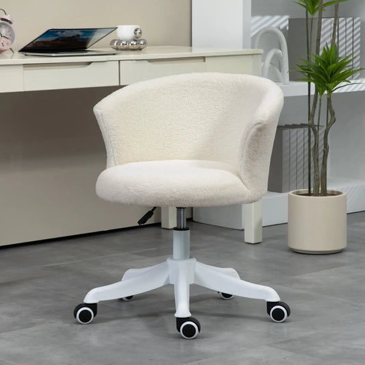 Armless Office Chair, Adjustable Height, Swivel Wheels, Mid Back, White Task Chairs White at Gallery Canada