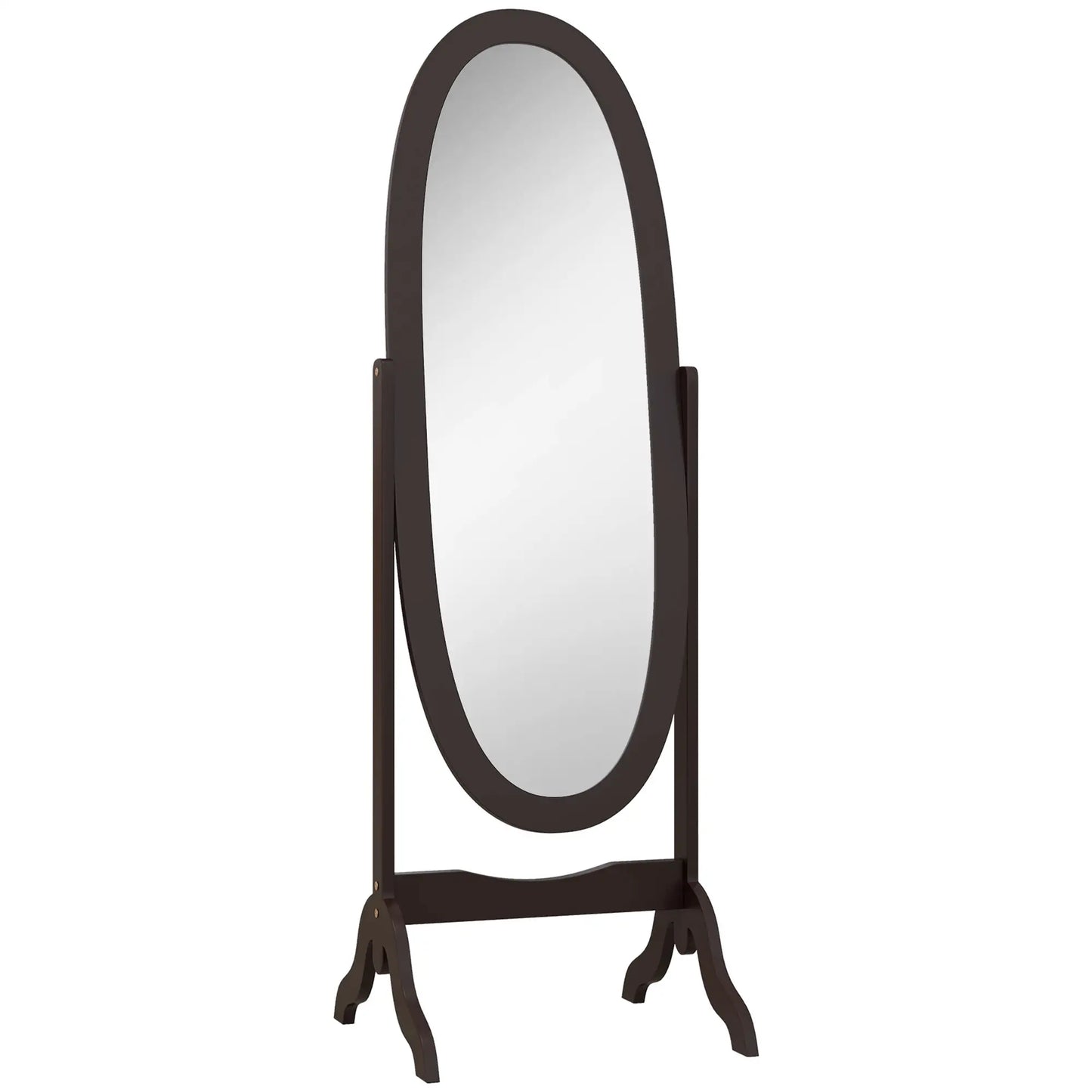 Full Length Floor Mirror, Adjustable Angle Oval Frame, 60x24 Inches Full Length Mirrors at Gallery Canada