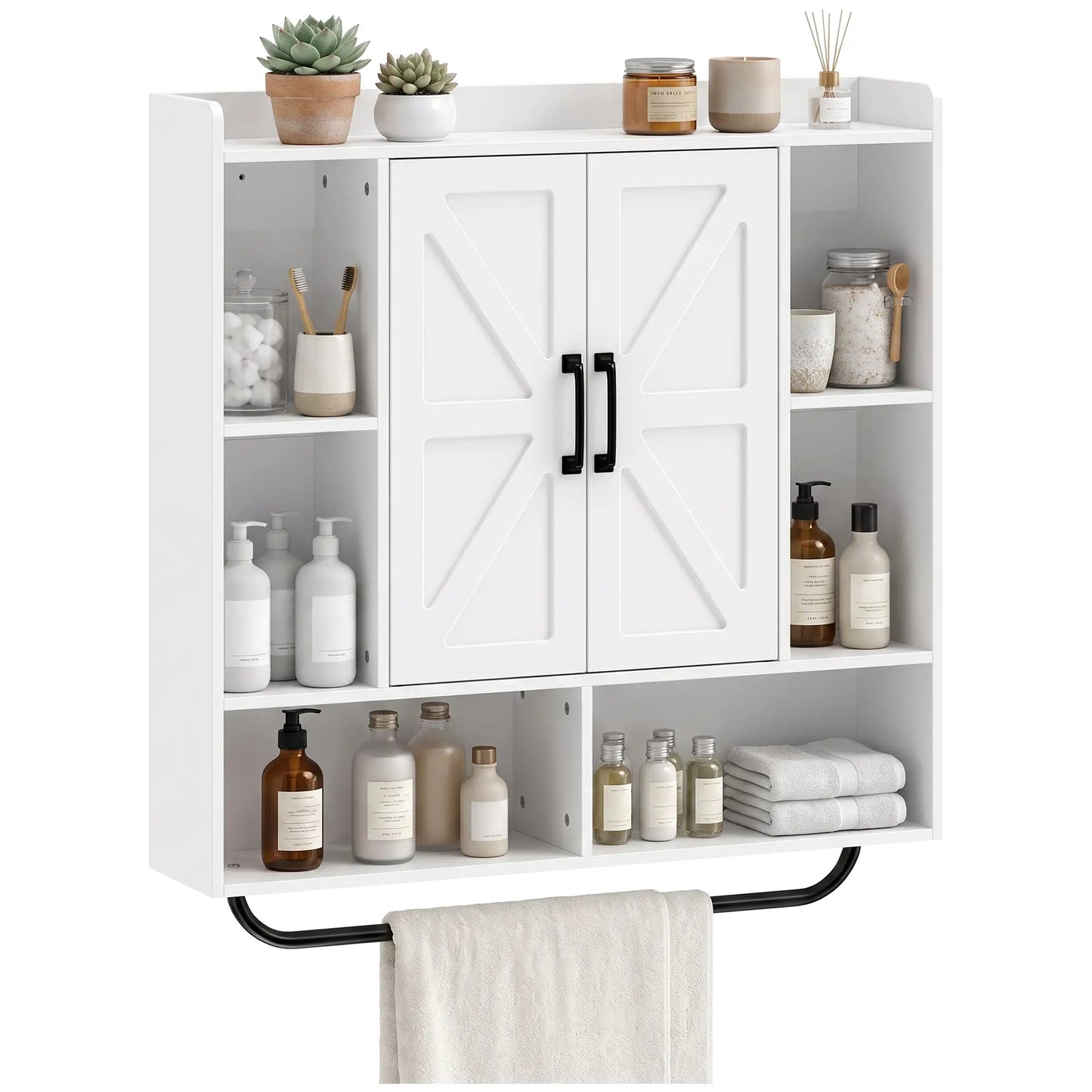 Bathroom Wall Cabinet, Open & Hidden Storage, White Wall Mounted Cabinets at Gallery Canada