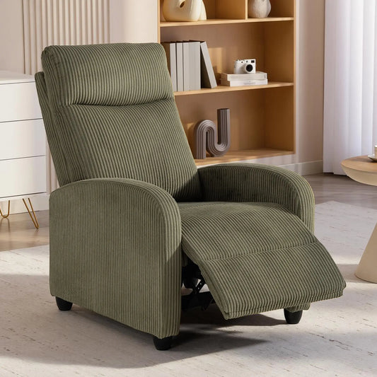 Manual Recliner Chair, Padded Seat, Living Room Seating Sofas & Reclining Chairs Dark Green at Gallery Canada
