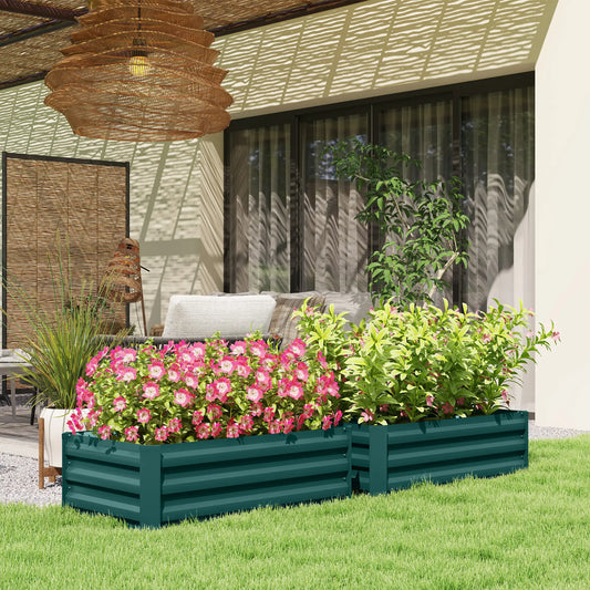 Galvanized Raised Garden Beds, Outdoor Planter Box, Green Raised Garden Beds Green at Gallery Canada
