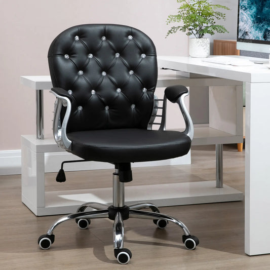 Ergonomic Office Chair, Adjustable Height, Padded Seat, Black Executive & Manager Chairs Black at Gallery Canada