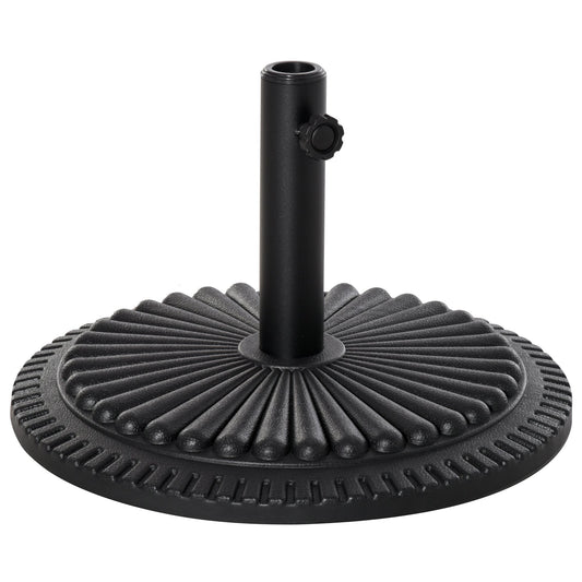 Patio Umbrella Base Stand, Round Cement Parasol Holder for Outdoor, Patio, Garden, Beach, Fits Φ1.4", Φ1.5" and Φ 2" Pole, Black - Gallery Canada