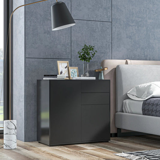 High Gloss Buffet Sideboard, 2 Drawers, 2 Doors, Adjustable Shelf, Black Bar Cabinets High Gloss Black (Frame), Black (Panel) at Gallery Canada