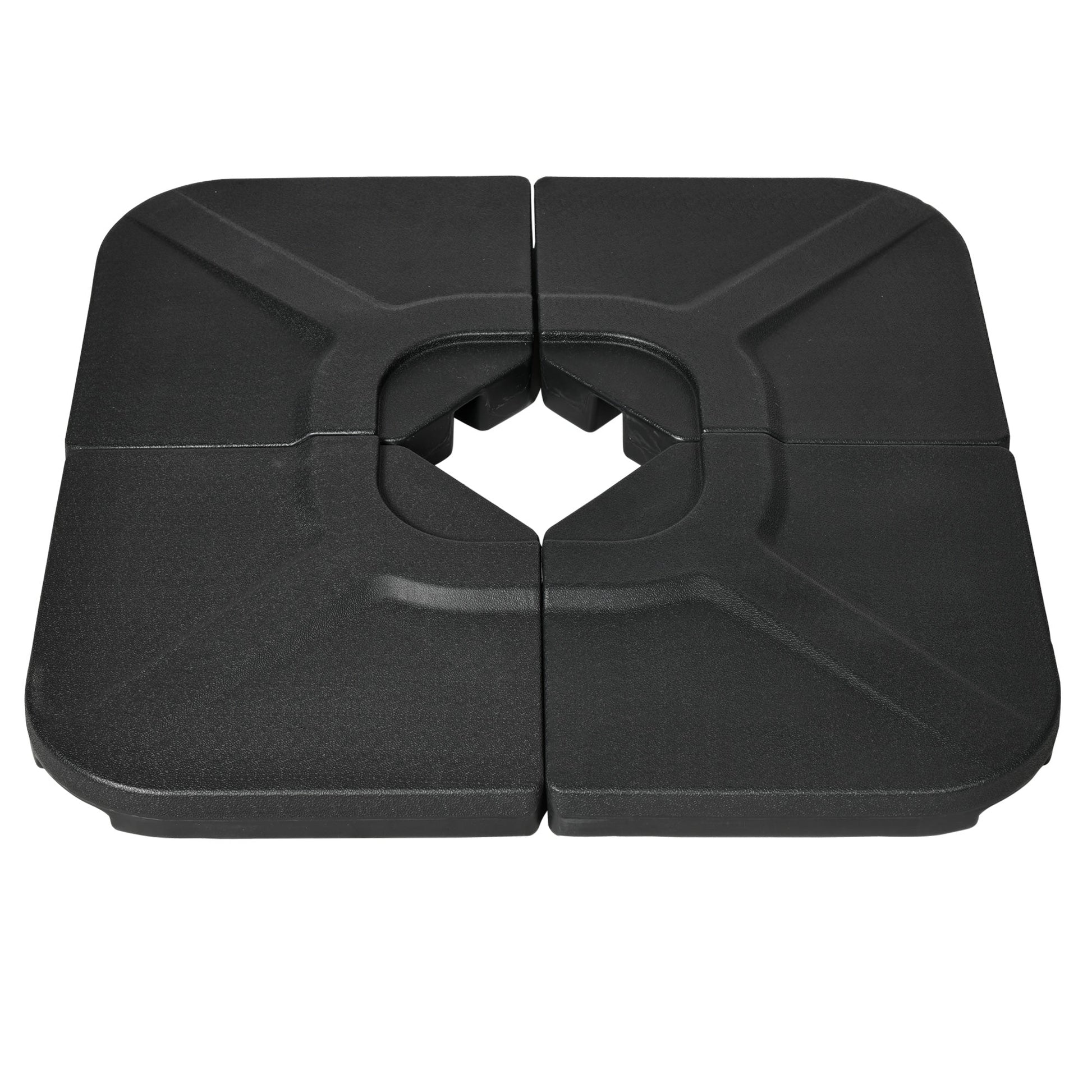4 Pieces Patio Umbrella Base Weights, HDPE Water or Sand Filled Umbrella Weights for Cross Base Stand, Black at Gallery Canada