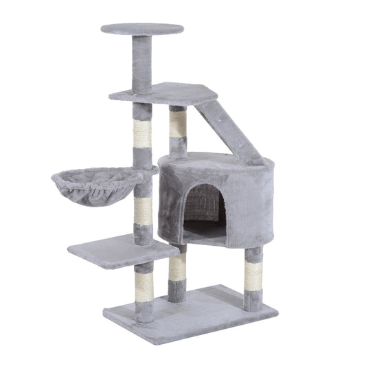 49” Deluxe Cat Tree Furniture Scratching Pet Tower Kitten Play Post (Grey) - Gallery Canada