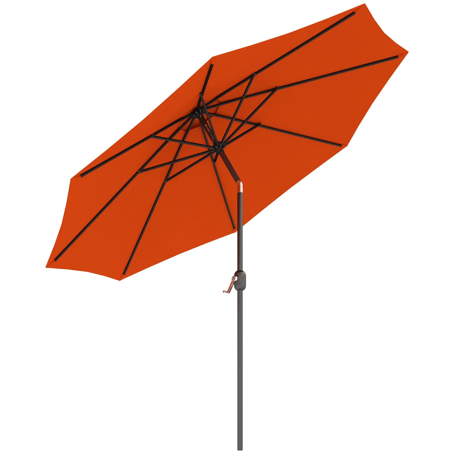 10' x 8' Round Market Umbrella, Patio Parasol With Crank Tilt, Orange Sun Umbrellas at Gallery Canada