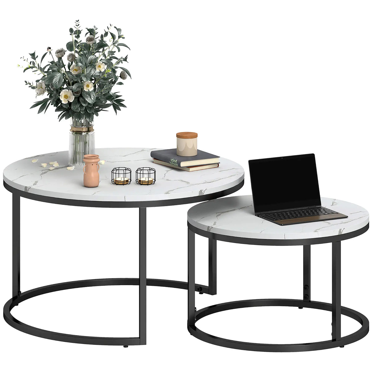 Modern Coffee Table Set of 2, Nesting Tables, White Coffee Tables at Gallery Canada