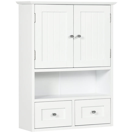 Bathroom Wall Cabinet, Medicine Cabinet, Over Toilet Storage Cabinet with Shelf and Drawers for Hallway, Living Room, White - Gallery Canada