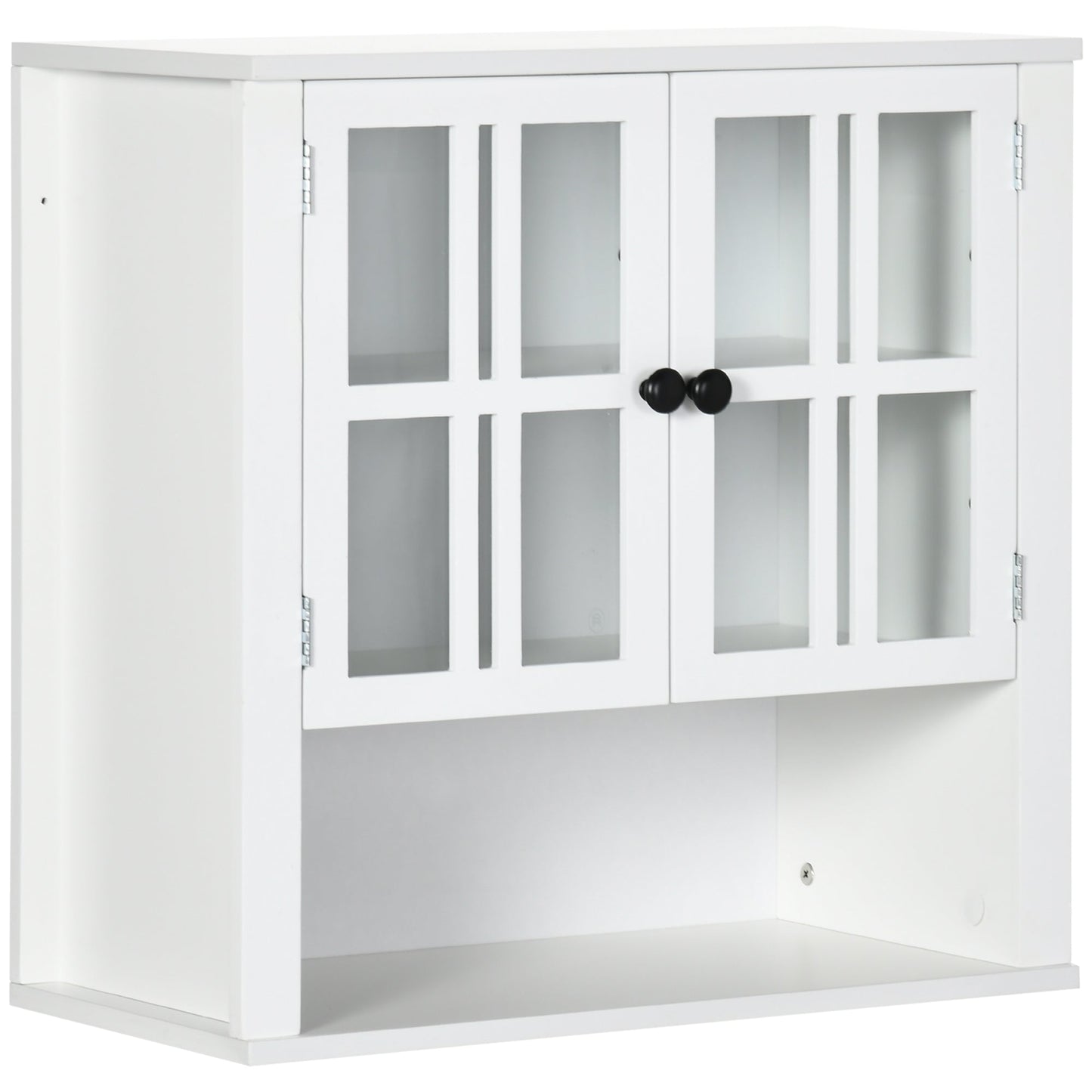 Bathroom Cabinet Glass Doors Wall-Mounted Over Toilet Cupboard 23.6 x 11.8 x 23.6 Inches White at Gallery Canada