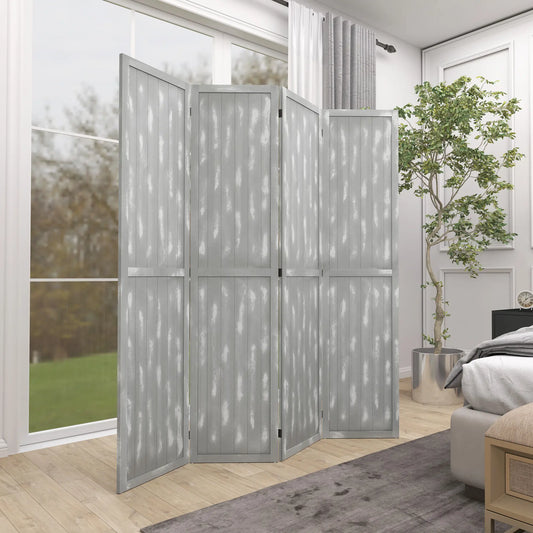 Foldable Screen Divider, 5.5', for Bedroom Office, Grey