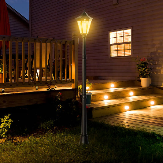 77 Solar Lamp Post Light, Motion Activated, Adjustable Brightness, Black Solar Post Lamps Black, Clear at Gallery Canada