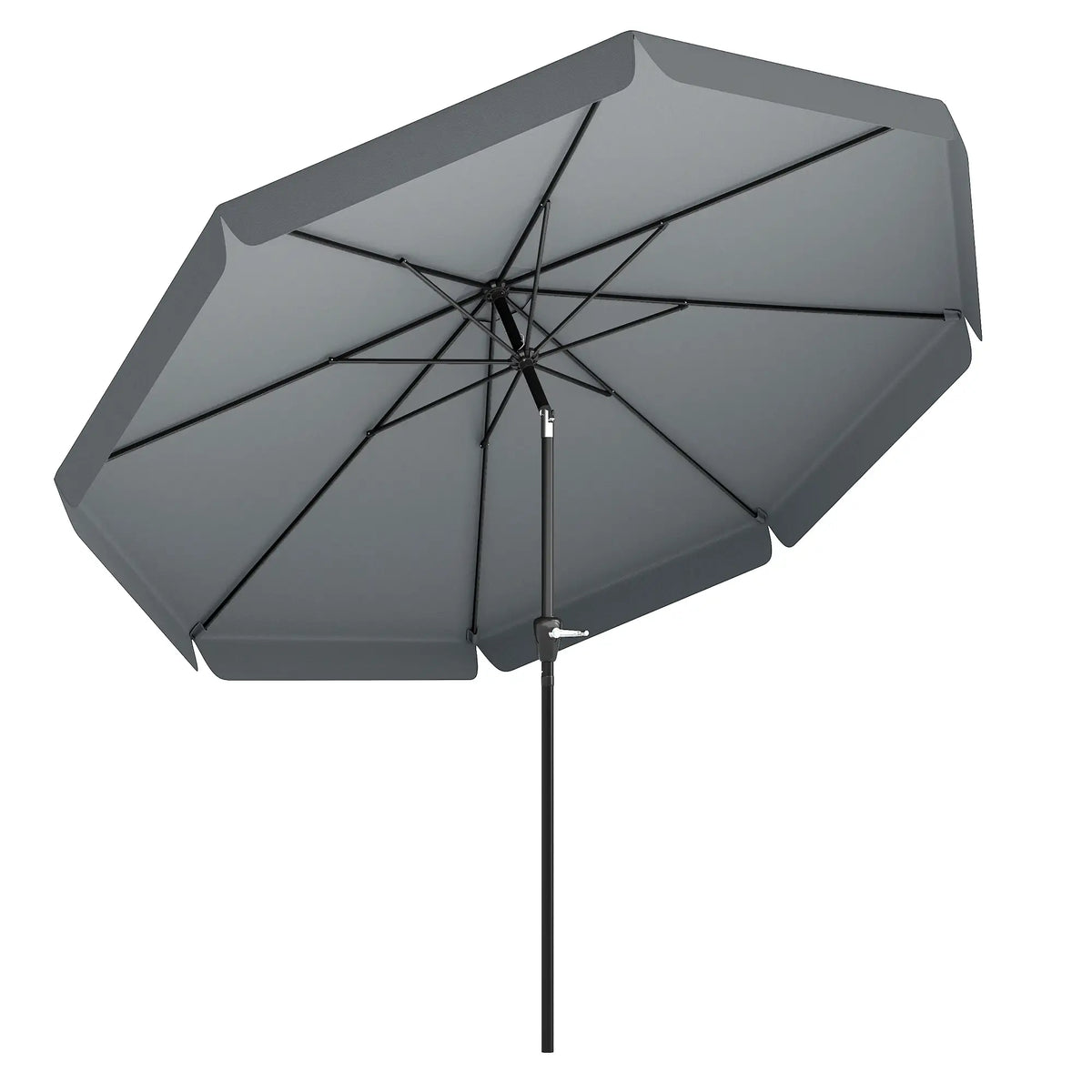 8.5 ft Round Patio Umbrella, Tilt and Crank, Dark Grey Sun Umbrellas at Gallery Canada