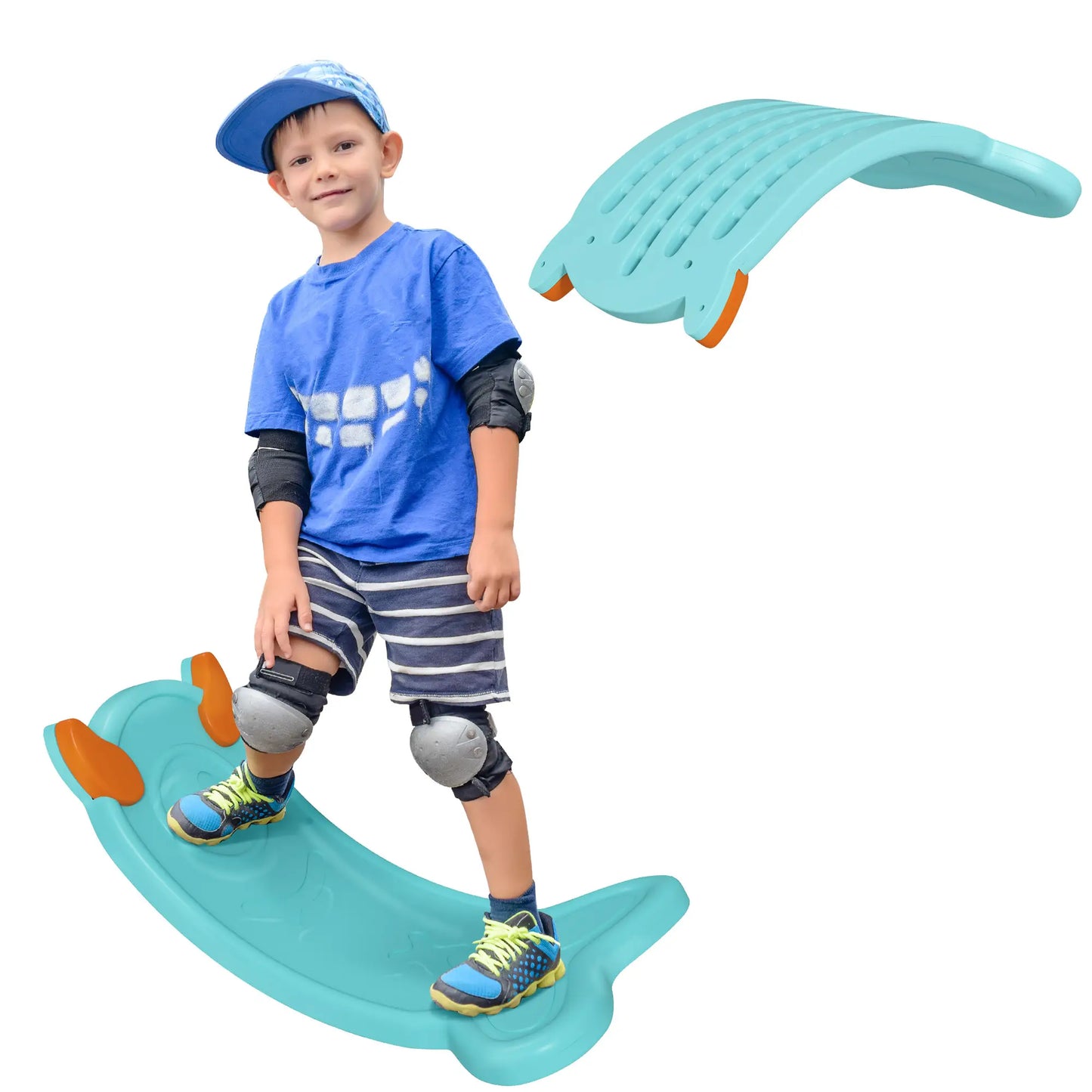 24.4" Kids Balance Board, Wobble Board Toddler Curved Rocker, Light Blue Kids Gym & Playmats at Gallery Canada