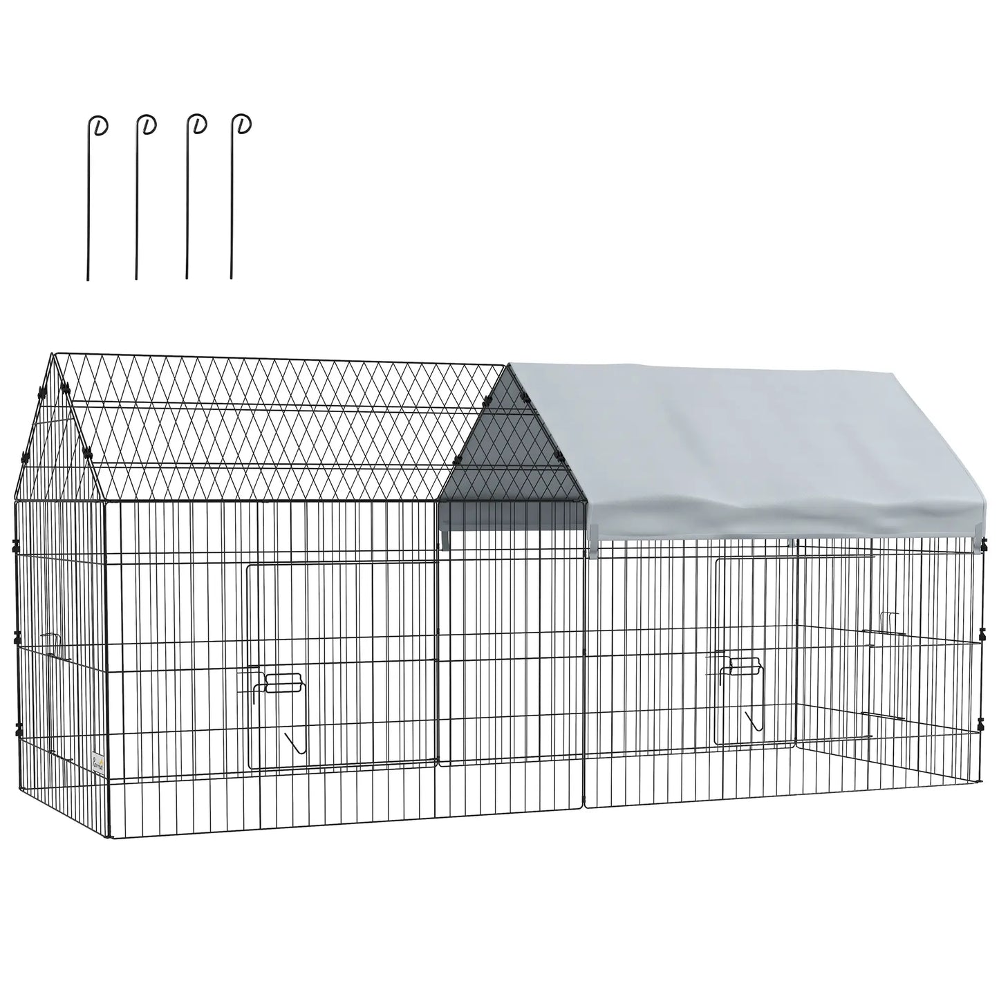87" Small Animal Cage with Roof, Indoor/Outdoor Use, for Chicken, Rabbits, Chinchillas, Silver Houses & Habitats at Gallery Canada