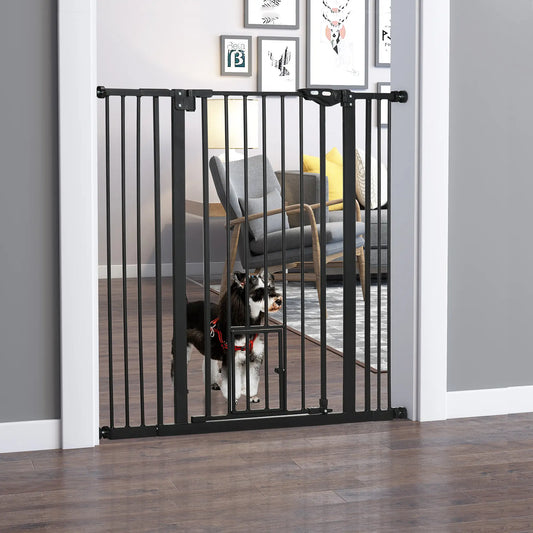 41" Easy Open Indoor Dog Gates for Doorways, House, Stair - Black Houses, Kennels & Pens Black at Gallery Canada