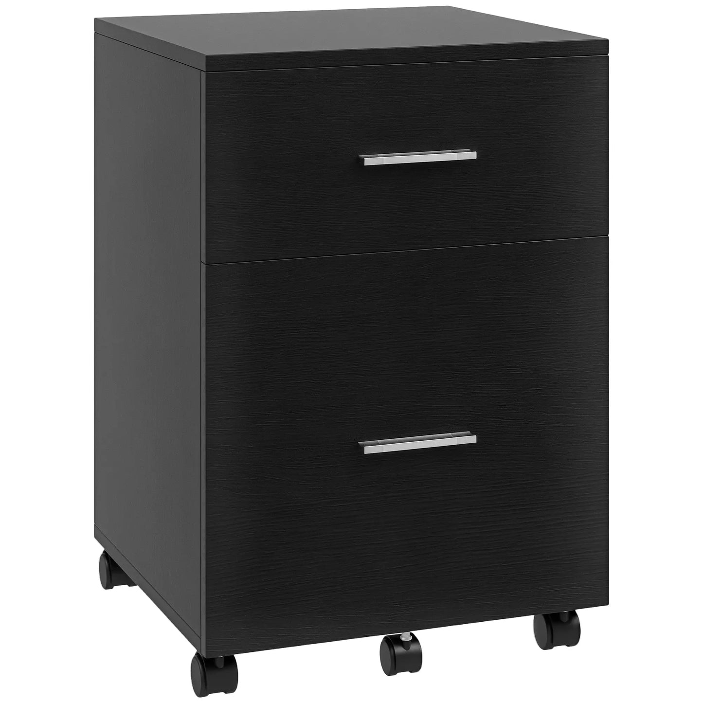 Mobile Vertical File Cabinet, 2 Drawers with Wheels, Letter or A4 Size, Black Office Cabinets & Cupboards at Gallery Canada