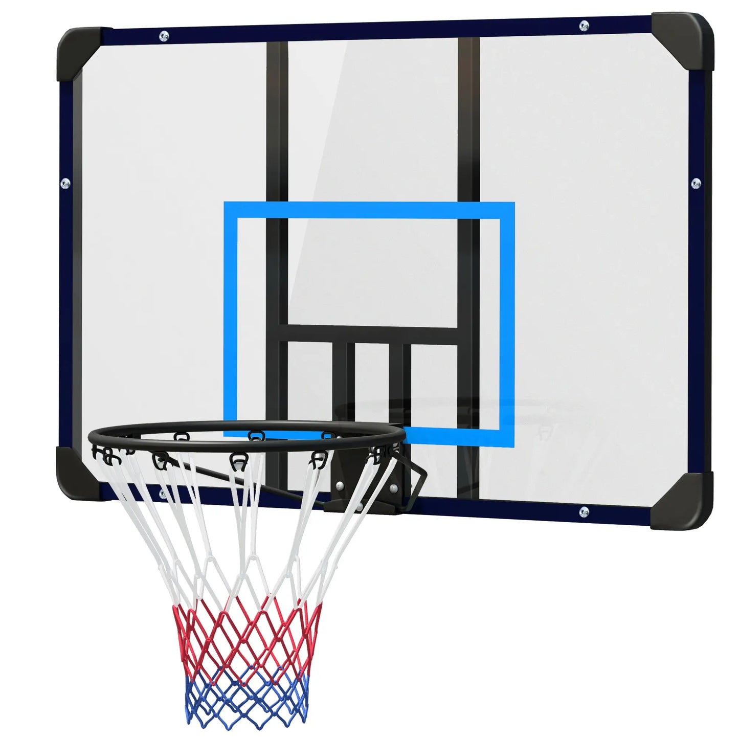 Wall Mounted Basketball Hoop, 45" x 29" Backboard, Durable Rim, All-Weather Net Basketball at Gallery Canada