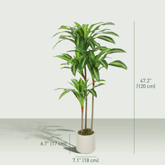 4FT Dracaena Artificial Plant, Bendable Trunks, Green