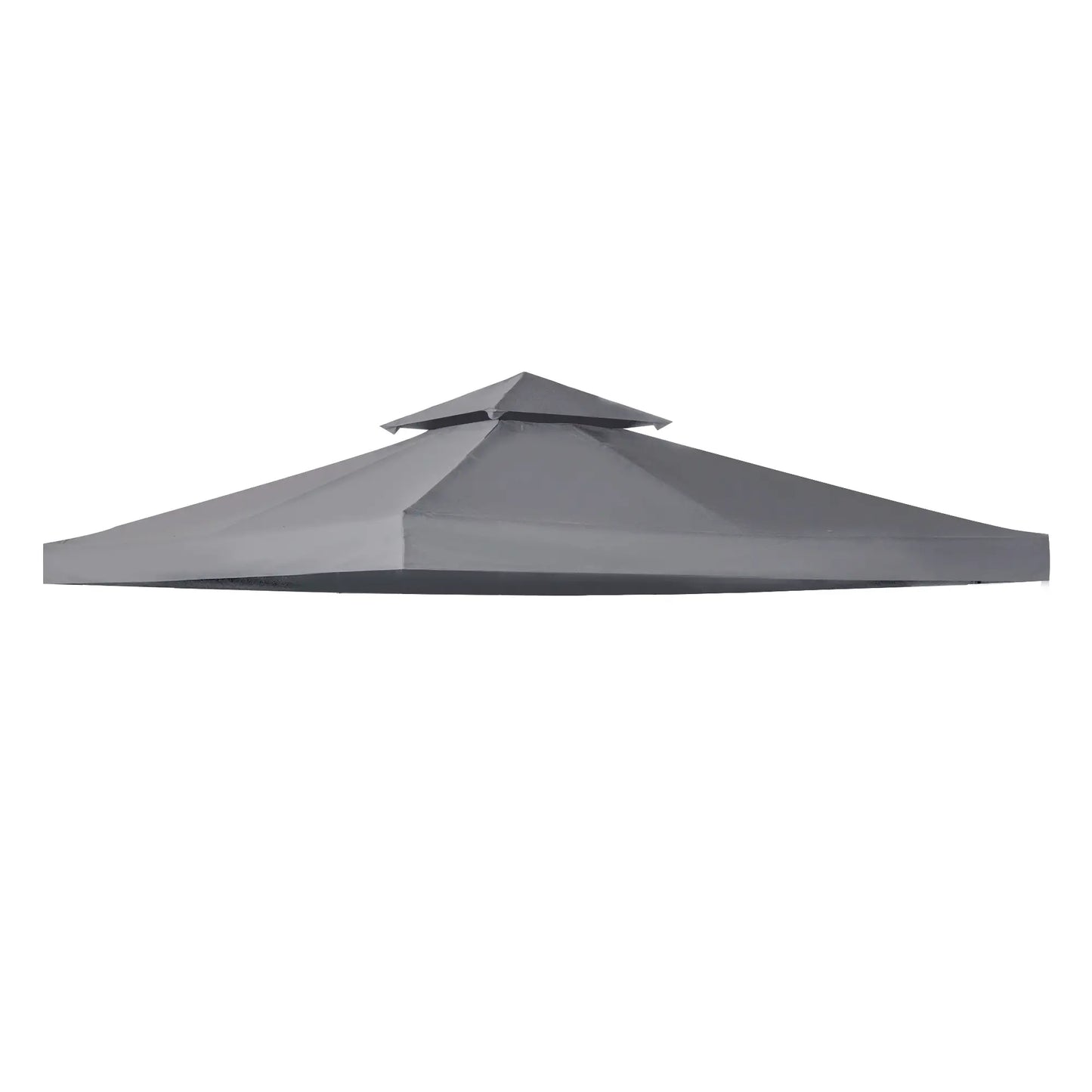 10' x 10' Square 2-Tier Gazebo Canopy Cover, Dark Grey Gazebo Canopy Replacement at Gallery Canada