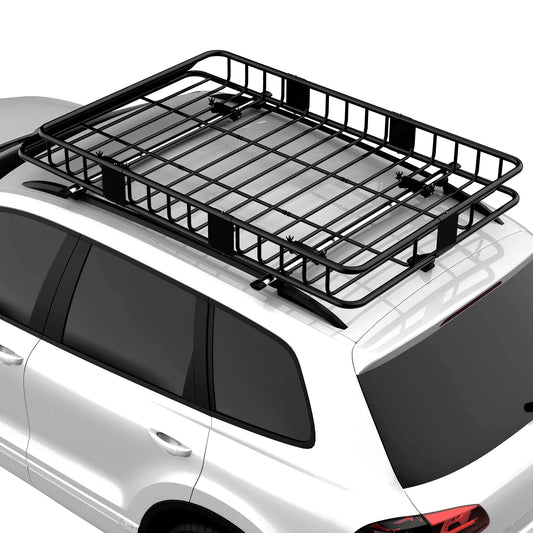 64" x 43" x 39" Adjustable Roof Rack, Universal Cargo Basket, 220 Lbs Automotive Black at Gallery Canada
