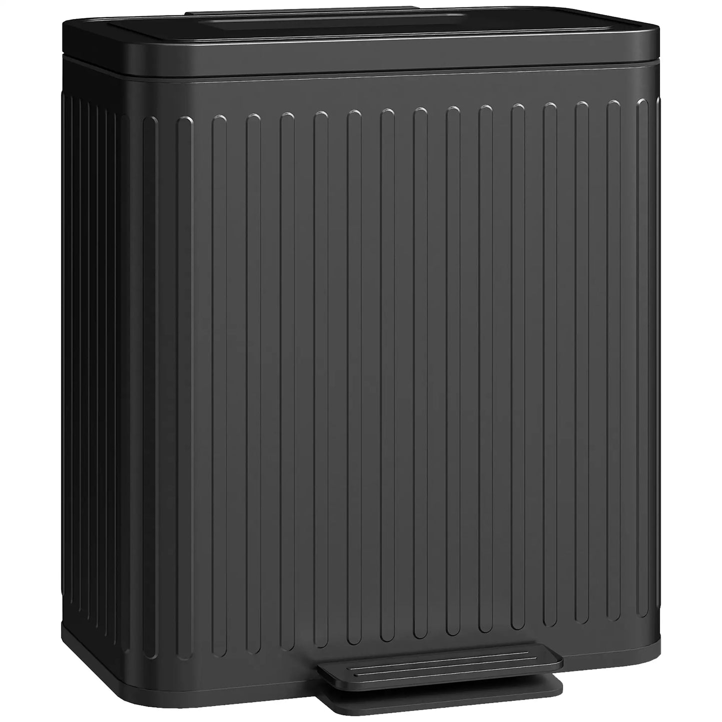 Trash Can, 2 x 5.3 Gallon, Soft Close Lid, Removable Inner Buckets