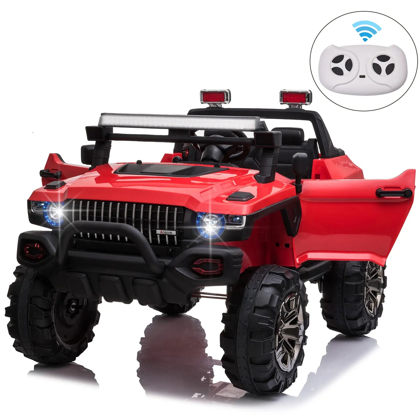 2-Seater Kids Ride On Police Car, 12V 7AH, Red Electric Toy Cars at Gallery Canada