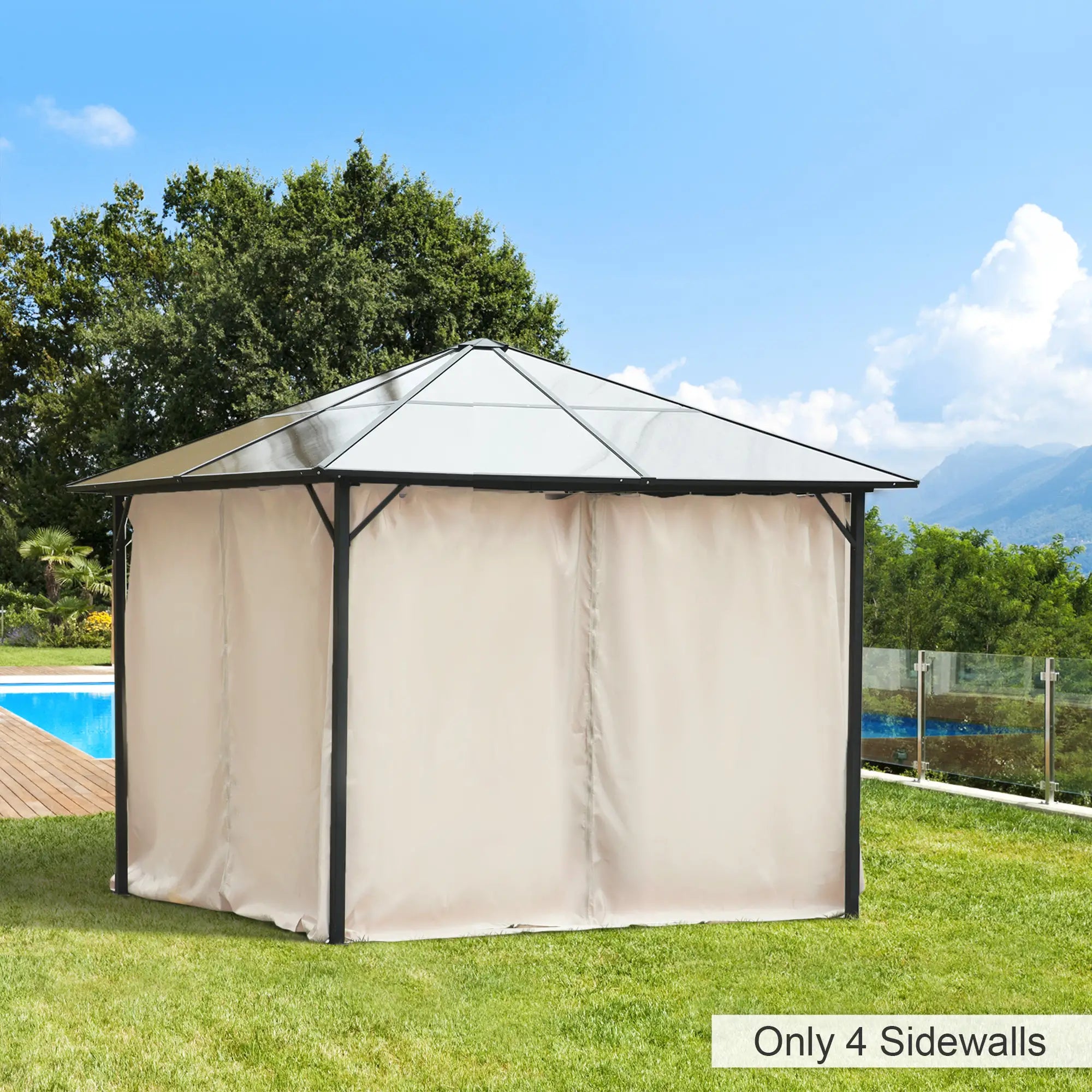 10' x 10' Gazebo Sidewall Set, 4 Panels, Hooks Included, Beige Gazebo Sidewalls at Gallery Canada