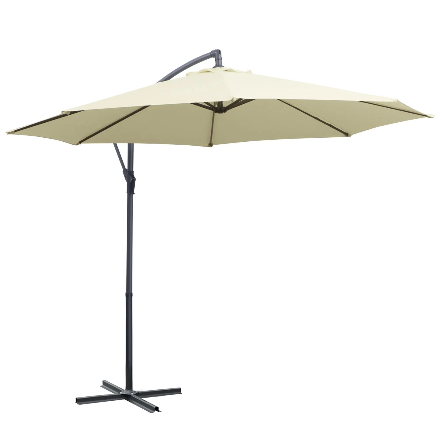 Deluxe Cantilever Umbrella, Φ10', Banana, Outdoor Sunshade, Beige Cantilever Umbrellas at Gallery Canada