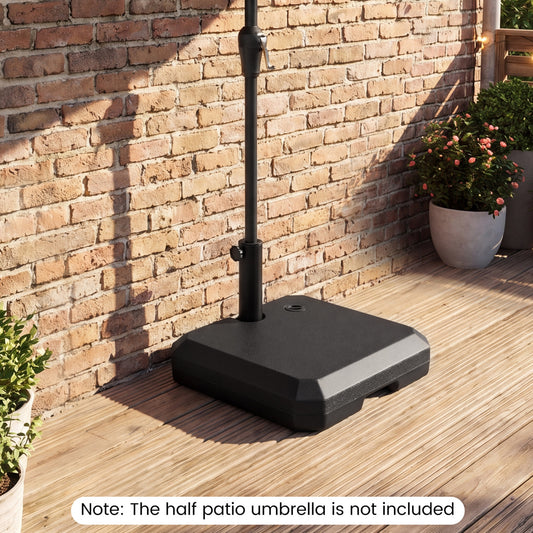 Umbrella Base for Half Patio, 48.5 Lbs Fillable Stand Outdoor Umbrella Bases Black at Gallery Canada