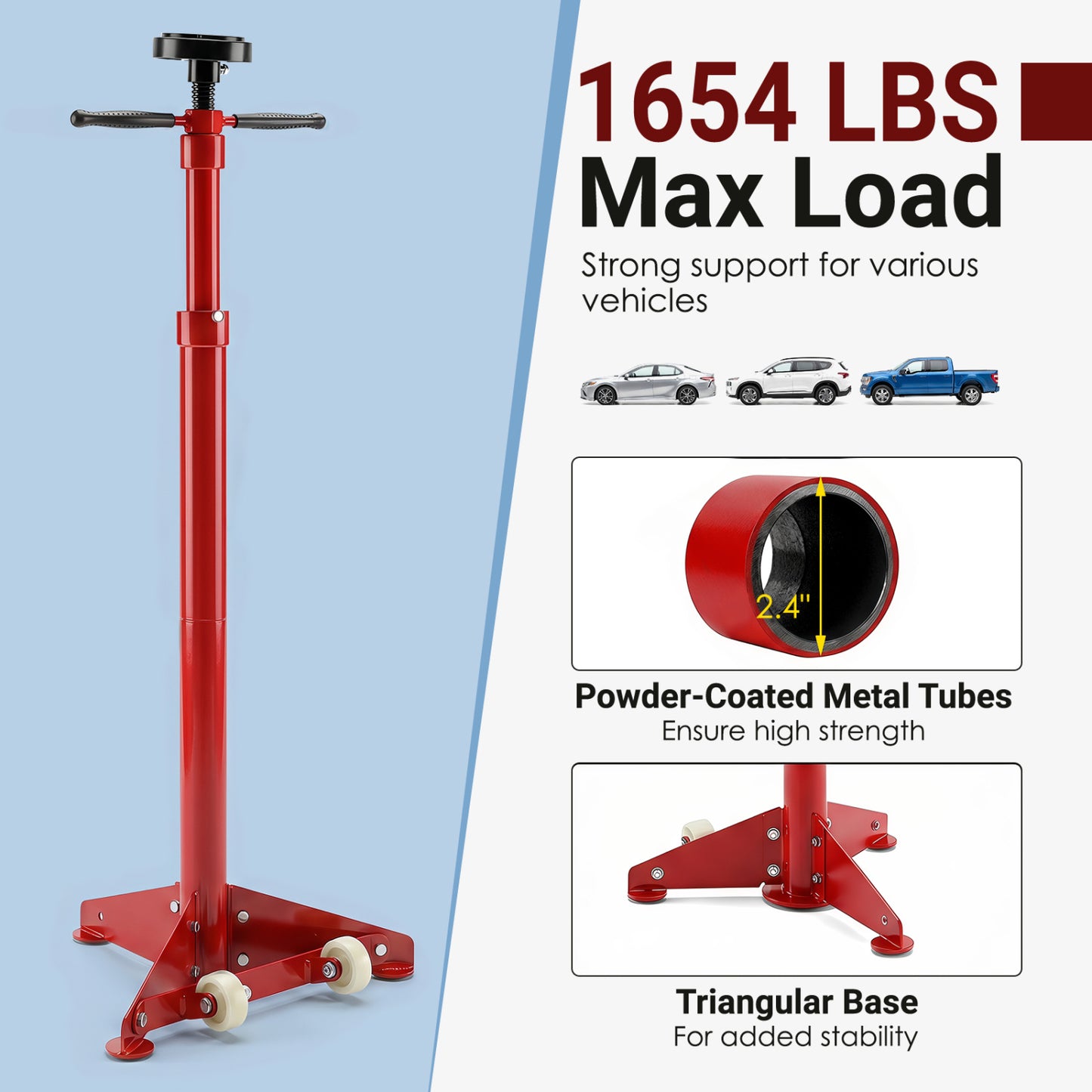 Support de levage sous grue, rouge