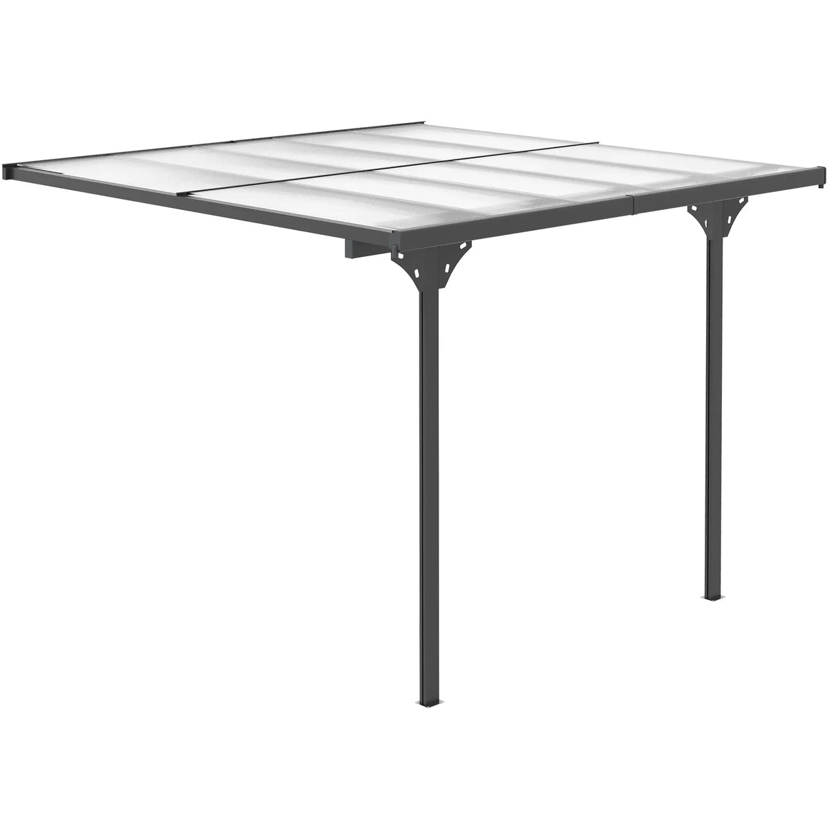 10' X 10' Outdoor Hardtop Pergola, Adjustable Height Aluminum Gazebo, Grey Pergolas at Gallery Canada