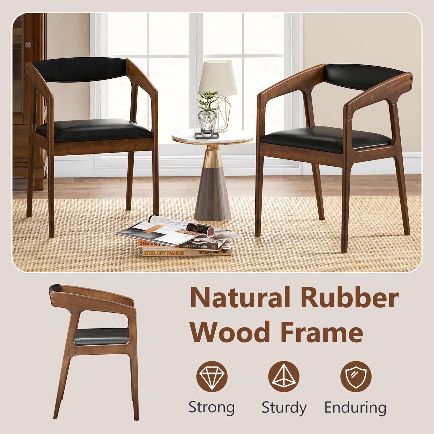 Upholstered Armchairs Set Of 2, Brown Dining Chairs at Gallery Canada