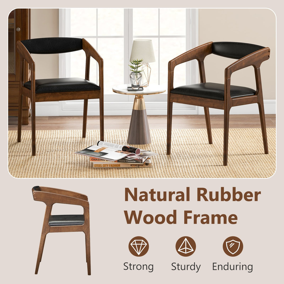 Upholstered Armchairs Set Of 2, Brown Dining Chairs at Gallery Canada