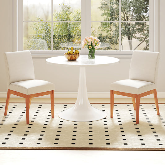 Upholstered Dining Chairs, Set of 2, Kitchen Armless Side Chairs, Beige Dining Chairs Beige at Gallery Canada