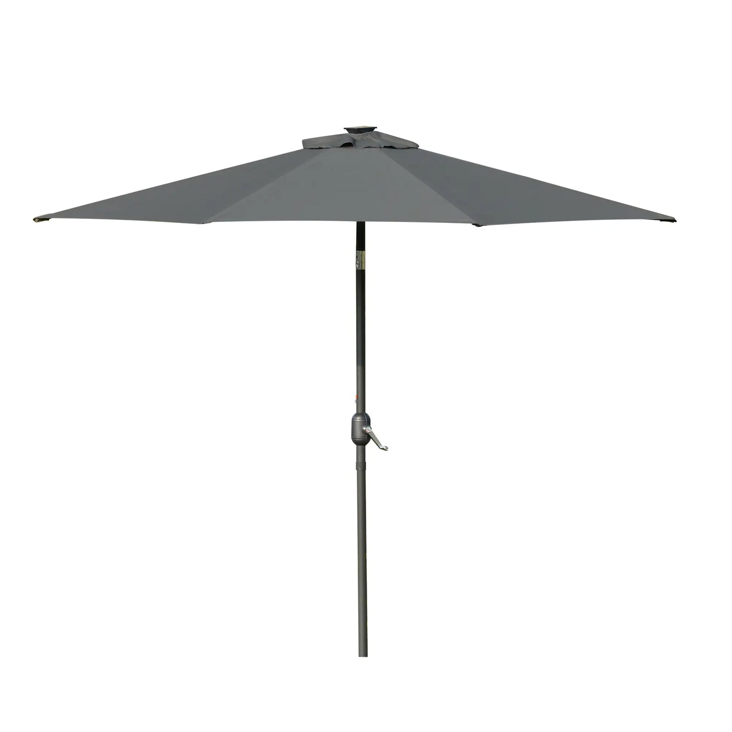 9ft Solar Patio Umbrella, 24 LED Lights, Tilt Canopy, Charcoal Grey Sun Umbrellas at Gallery Canada