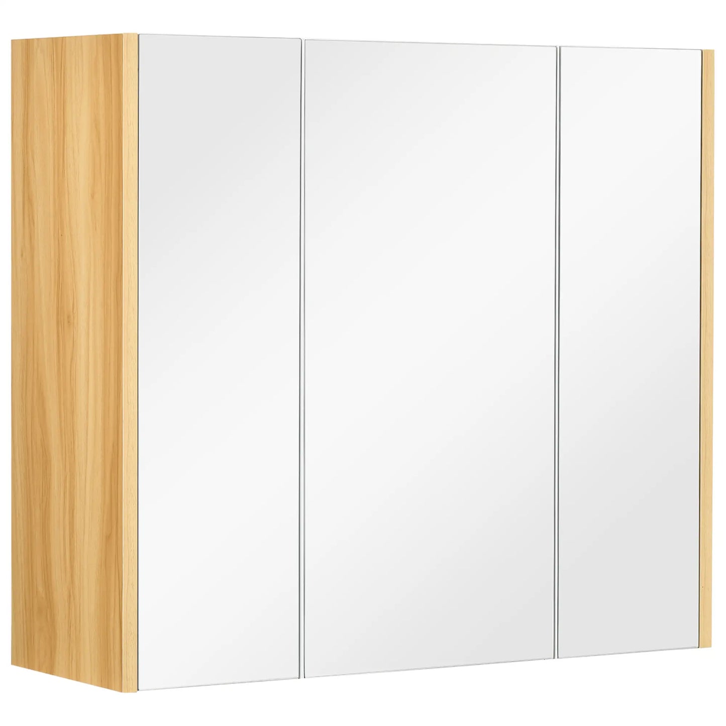 Wall Mounted Medicine Cabinet, Mirror, 3 Doors, Adjustable Shelves, White