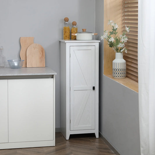 48" Farmhouse Kitchen Pantry Cabinet, Adjustable Shelves, White Kitchen Pantry Cabinets White at Gallery Canada