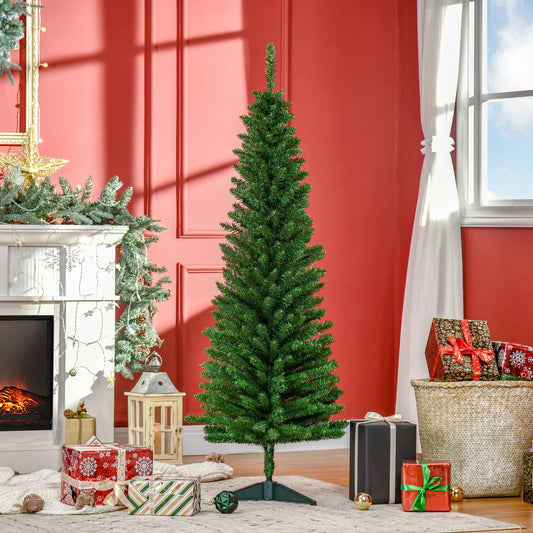 5FT Pencil Christmas Tree, Realistic Branches, Stable Stand, Green Pencil Christmas Trees Green at Gallery Canada