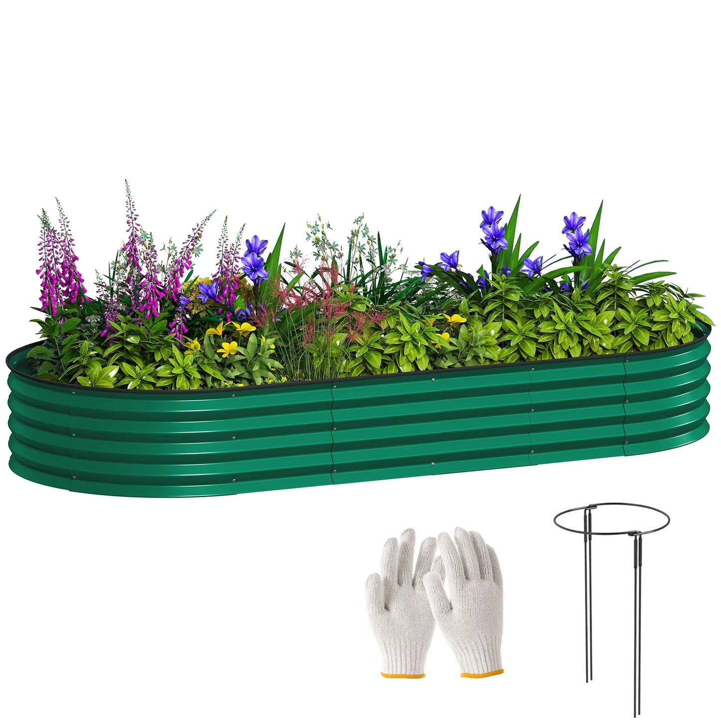 7' x 3' x 1' Galvanized Raised Garden Bed, Green Metal Plant Stake, Green Galvanized Planter Boxes at Gallery Canada