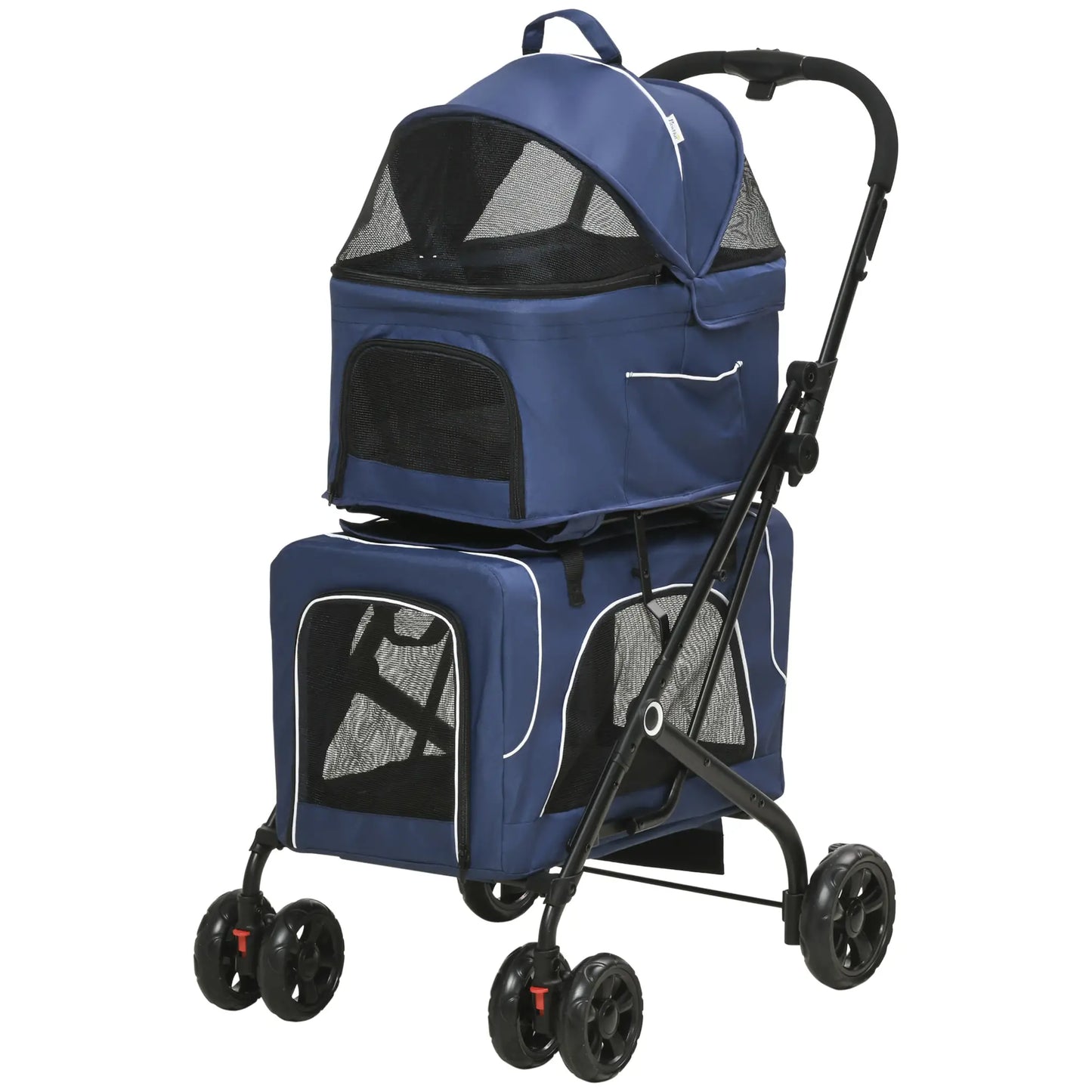Double Pet Stroller, Removable Carrier, Foldable Travel Bag, Car Seat, Blue Dog Bike Trailers & Strollers at Gallery Canada
