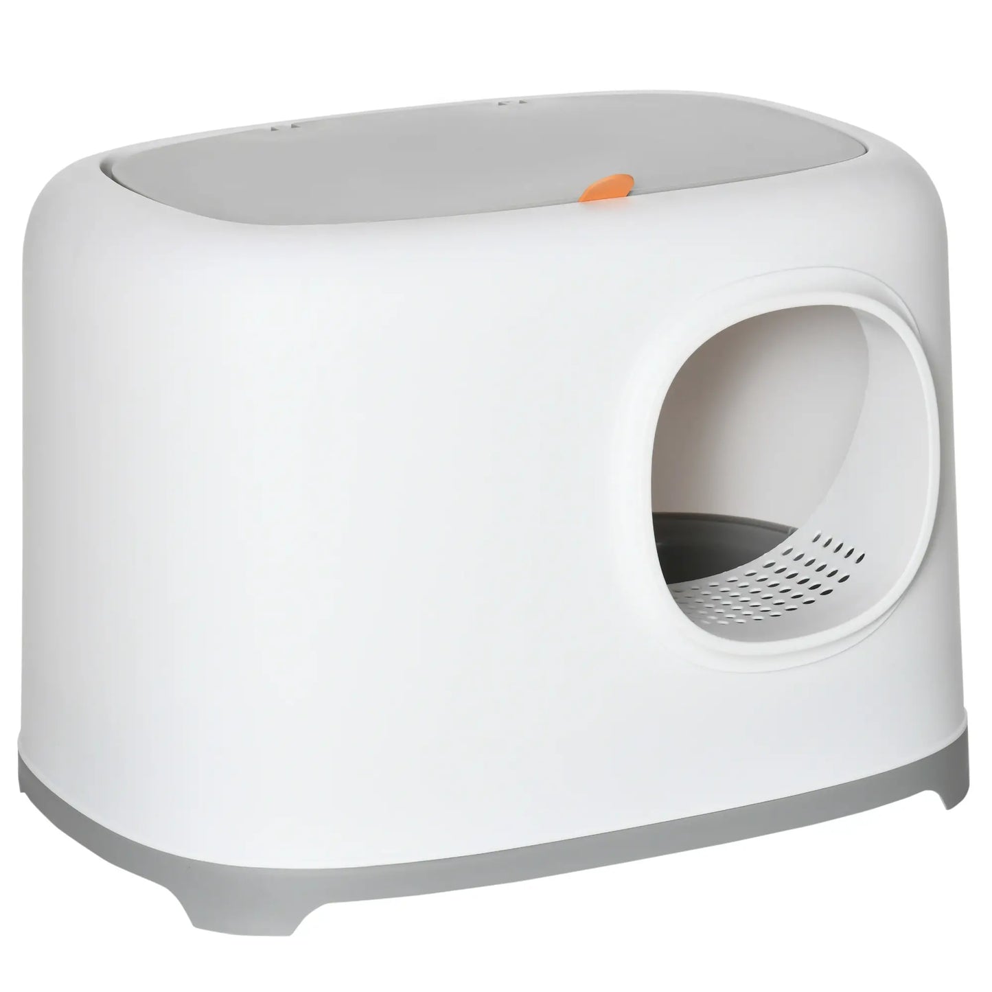 Cat Litter Box, Anti-Sand Tunnel, Scoop, Open Top, White Cat Litter Box Enclosures at Gallery Canada