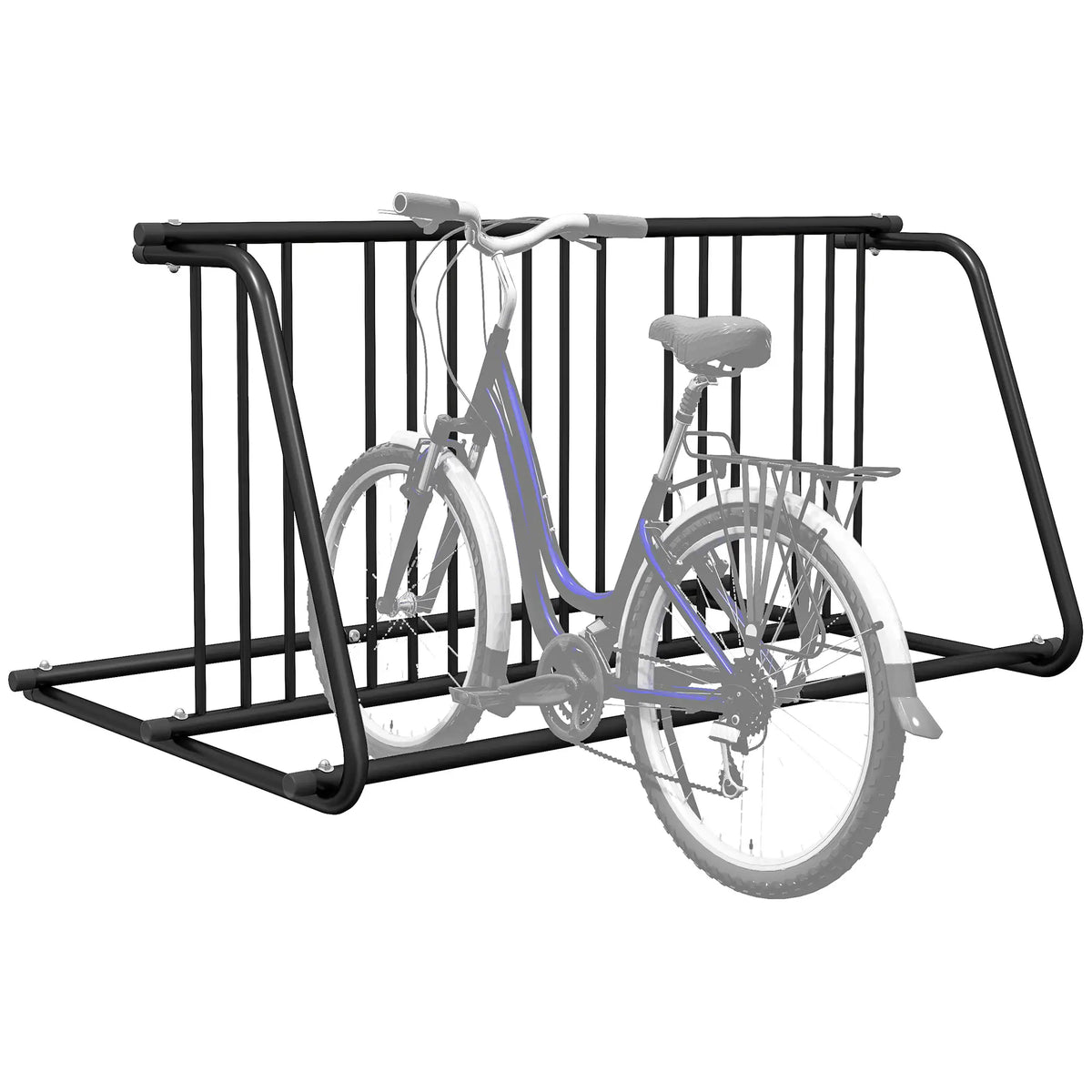 Steel Bike Rack, 61", 6-Bike Capacity, Dual-Side, for Garages Streets Bike Parking Stands at Gallery Canada