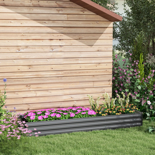 8'x2'x1' Galvanized Raised Bed, Elevated Planter Box, Dark Grey Raised Garden Beds Dark Grey at Gallery Canada